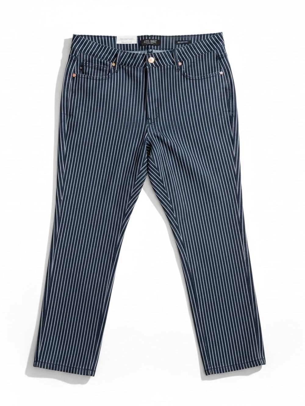 Judy Blue 20W Navy Pinstripe Straight Leg Jeans